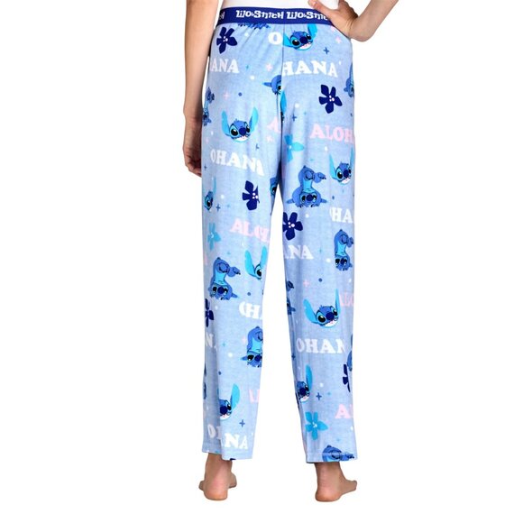 Disney Sleep Pants Pockets Lilo & Stitch Womens Soft Fabric Elastic Waistband - Picture 2 of 8